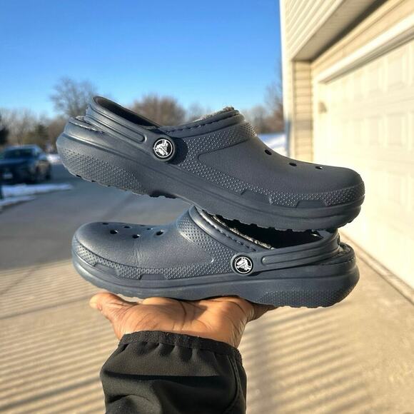 Crocs Classic Lined Clogs Big Kids Size J 5 Blue - Picture 13 of 14